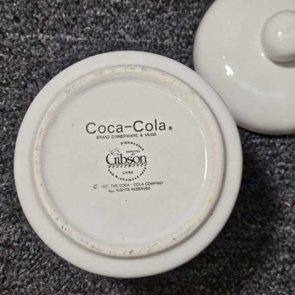 Vintage 7in Coca-Cola 1996 By Gibson Checker Board Sugar Jar Canister - Picture 6 of 6